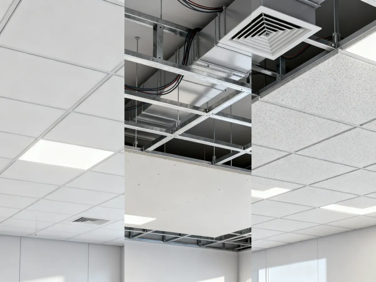 Porównanie różnych systemów sufitów podwieszanych i przestrzeni potrzebnej na instalacje