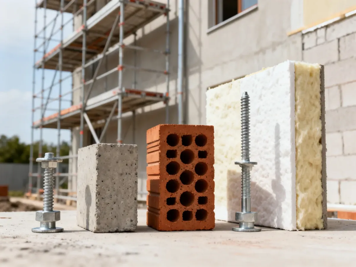 Kotwy rusztowania dobrane do różnych materiałów ściany